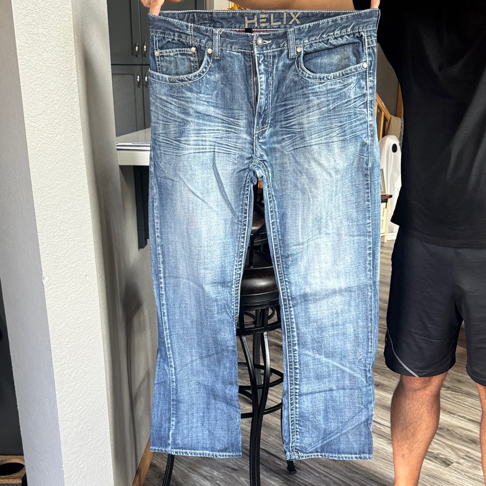 Helix Men's Light Blue Boot Cut Jeans